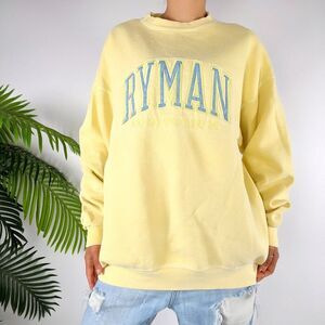 Vintage Y2K Ryman Auditorium Casual Yellow Oversized Crewneck Sweatshirt / M
